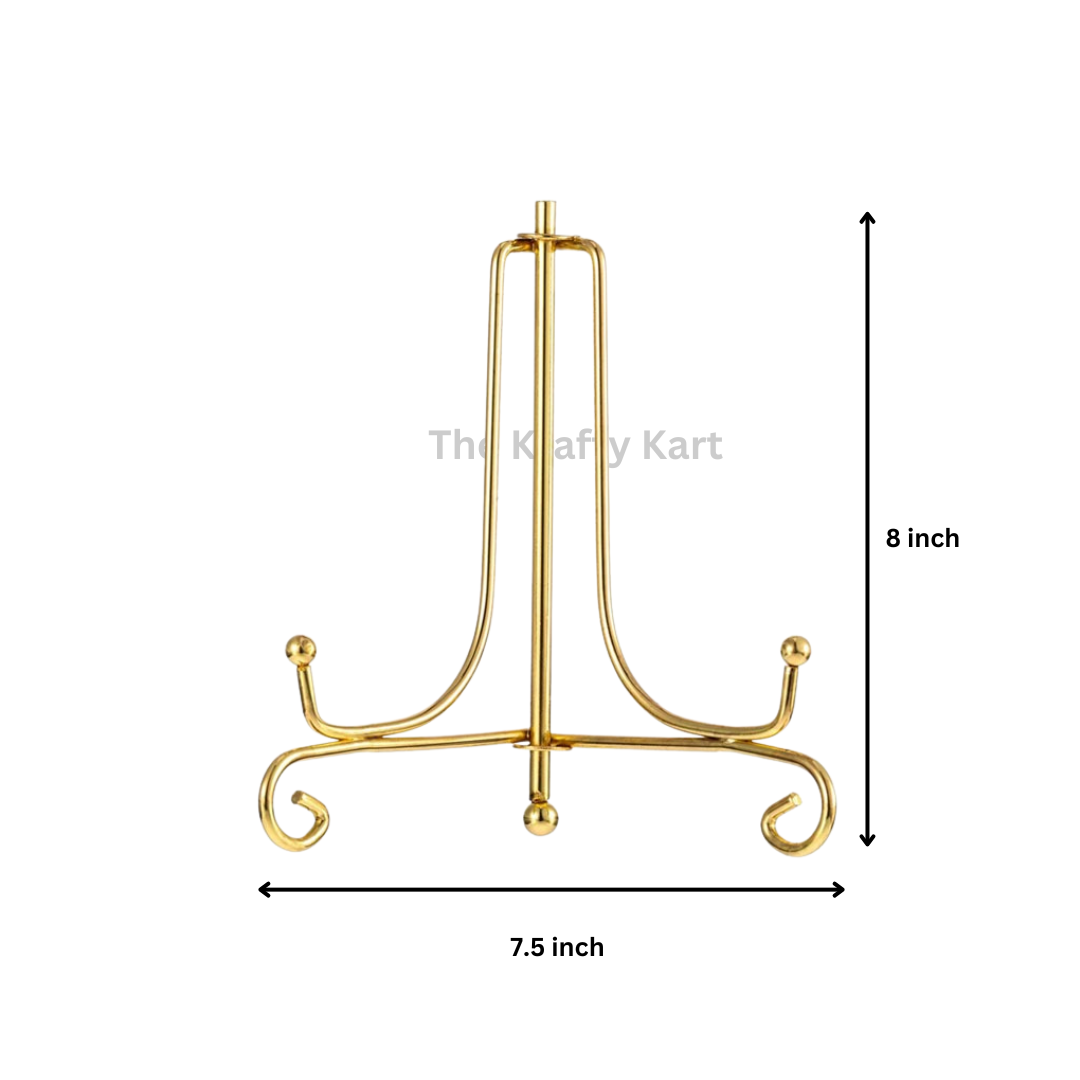 Foldable Curve Metal Stand (Golden)