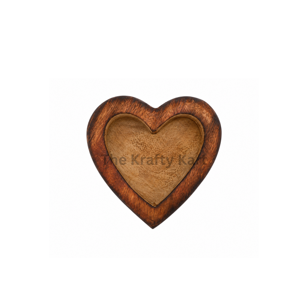 3x3" Wooden Heart Urli Bowl