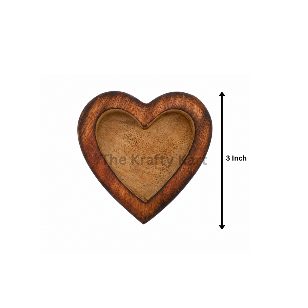 3x3" Wooden Heart Urli Bowl