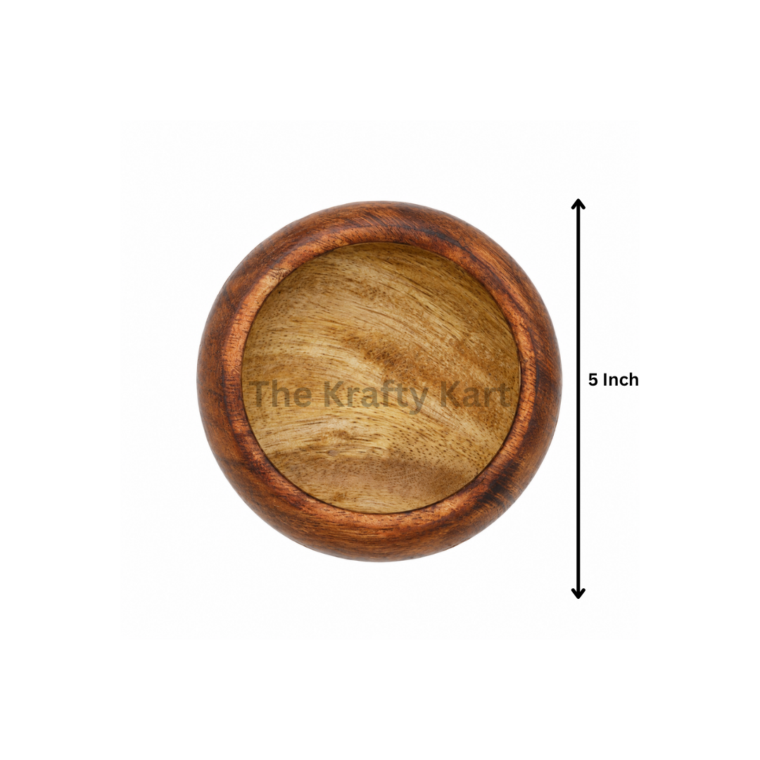 Wooden Round Urli Bowl