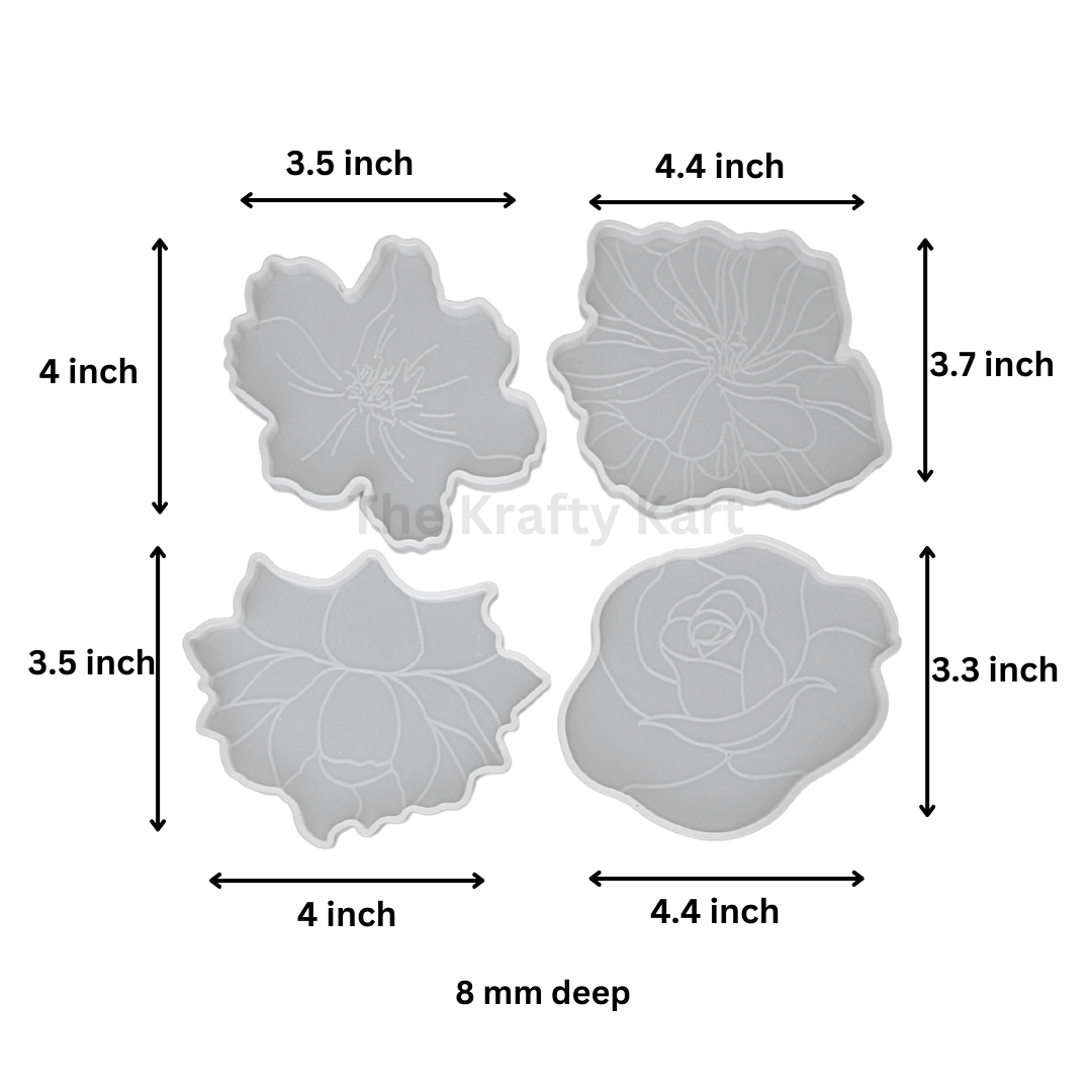4Pcs Coaster Mould