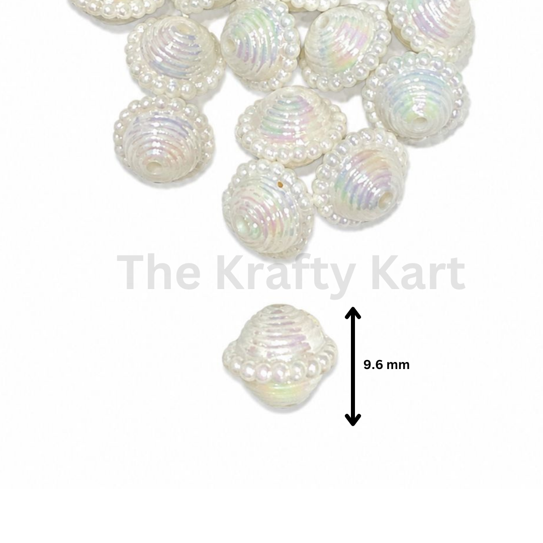 Shiny White Rakhi Beads