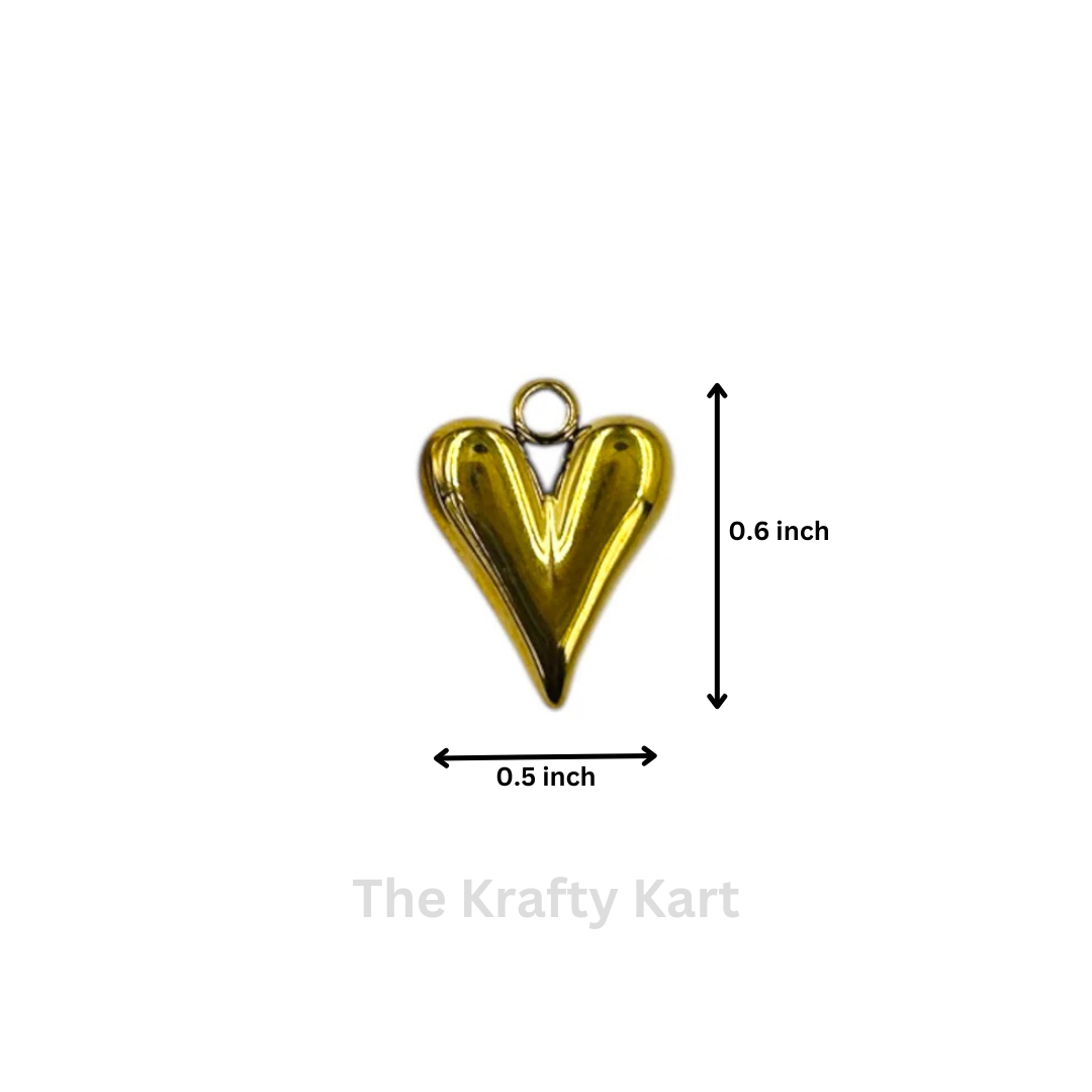 Anti-Tarnish Heart Charm Pendant (C)