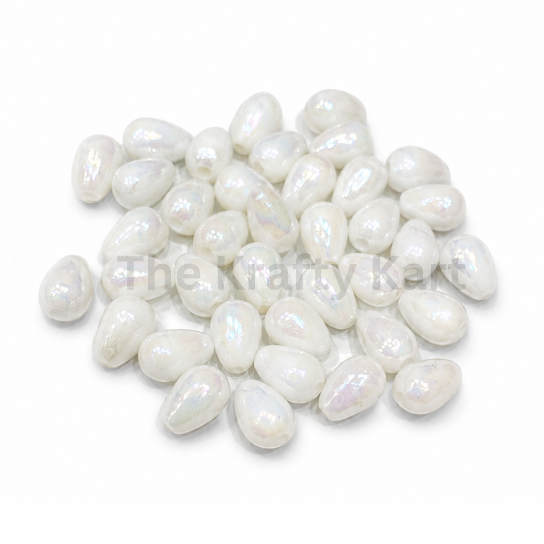 Shiny White Rakhi Beads