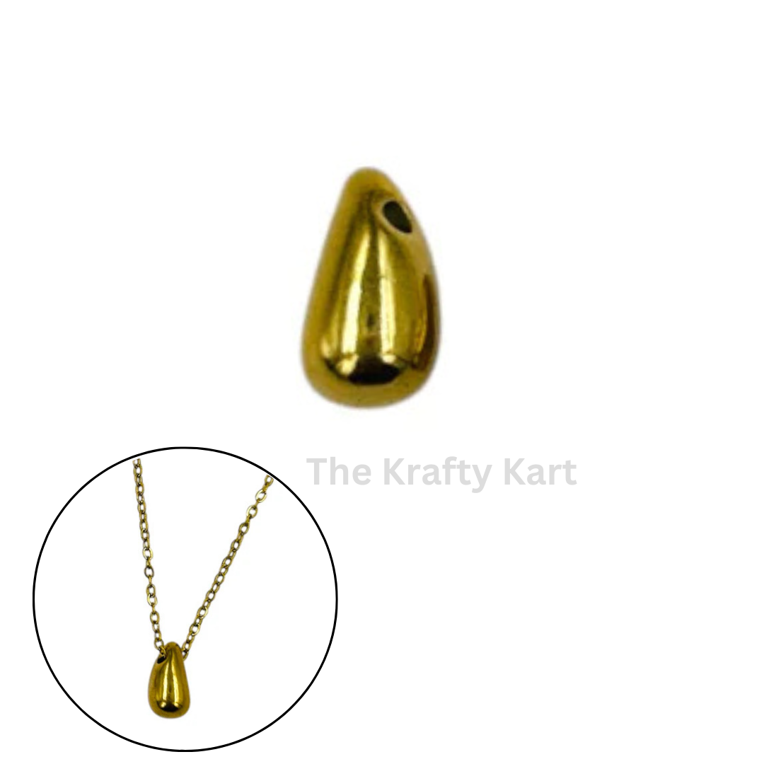 Anti-Tarnish Gold Oval Charm Pendant