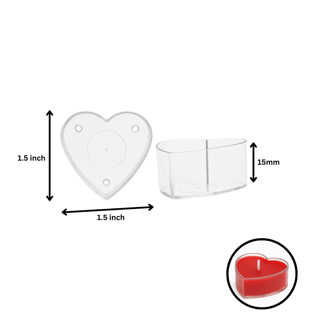 Transparent Cup For Candle - Heart
