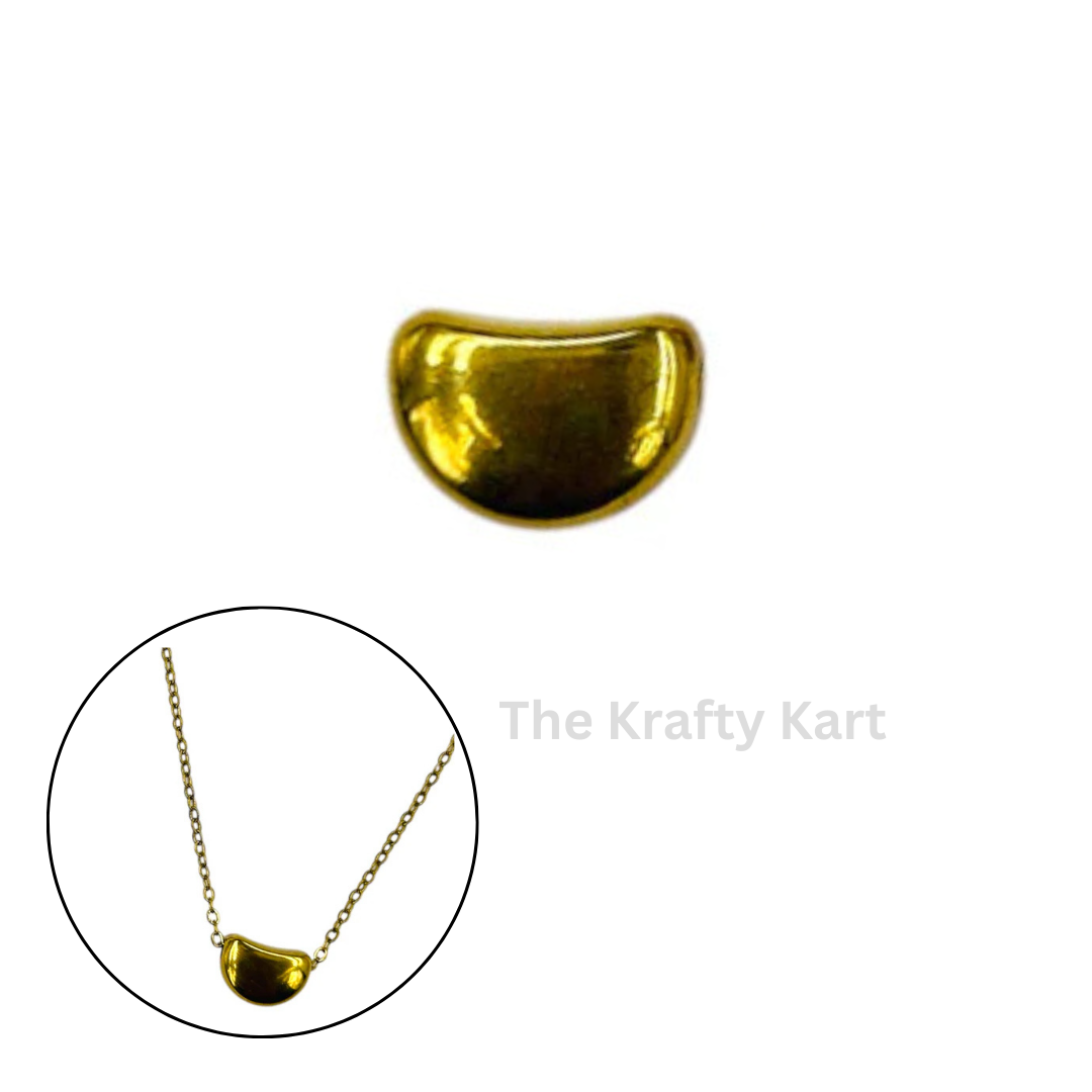 Anti-Tarnish Gold Semicircle Charm Pendant