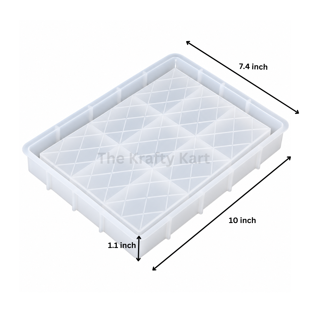 Rectangle Checkered (katli) Desing Storage Tray Mould