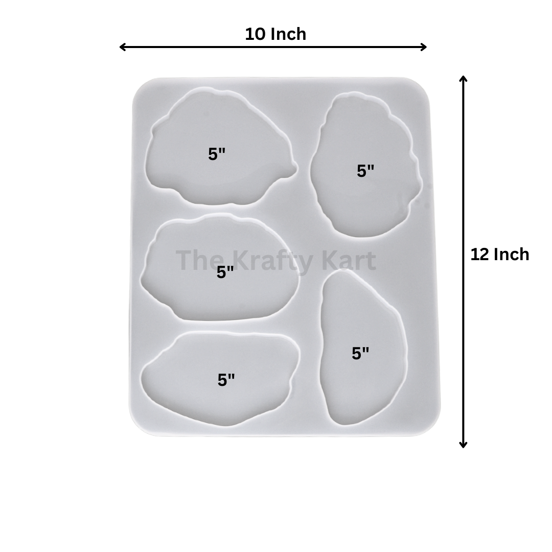 5 in 1 Agate Coaster Mould