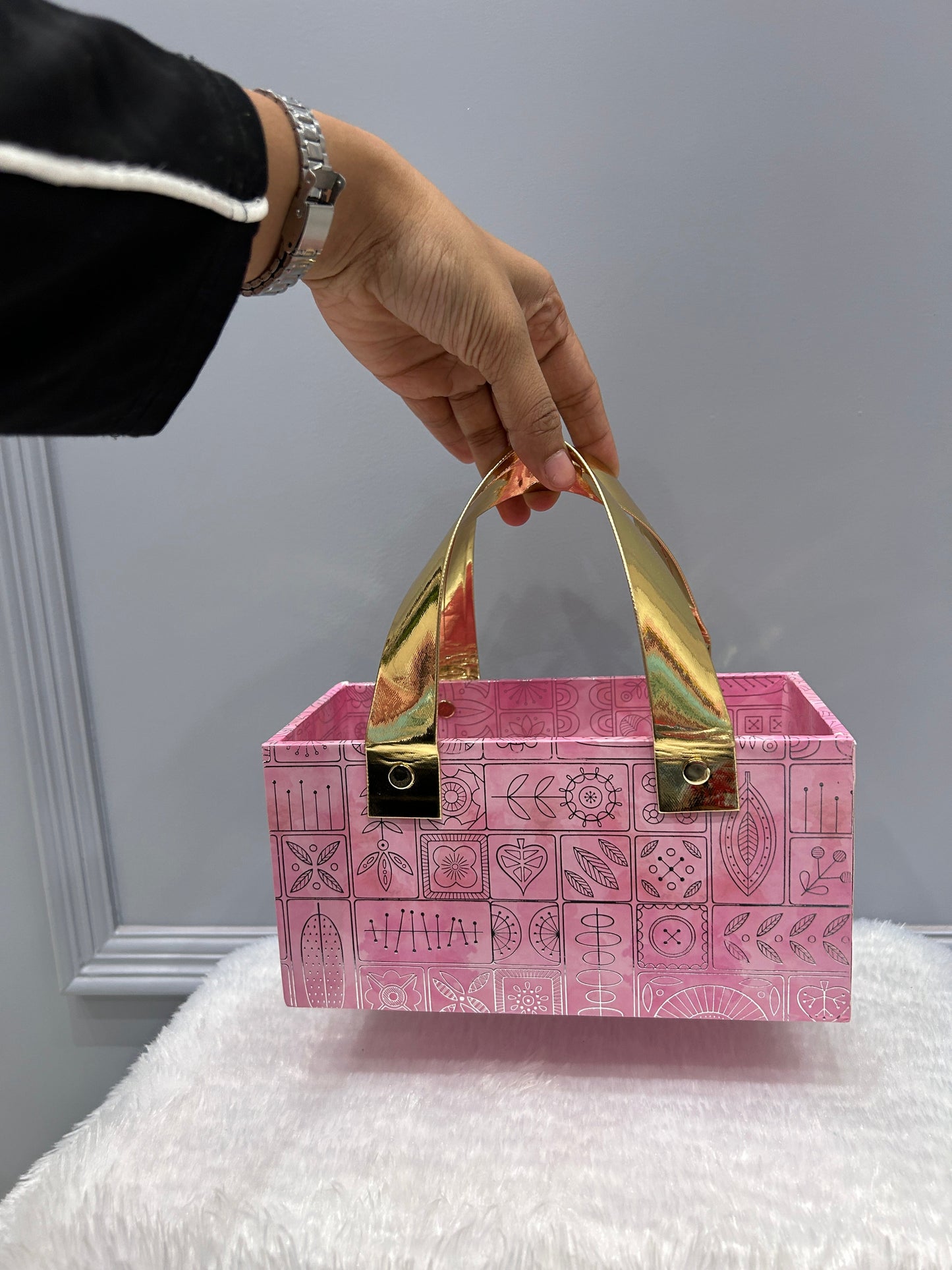 Pink Box With Golden Grip