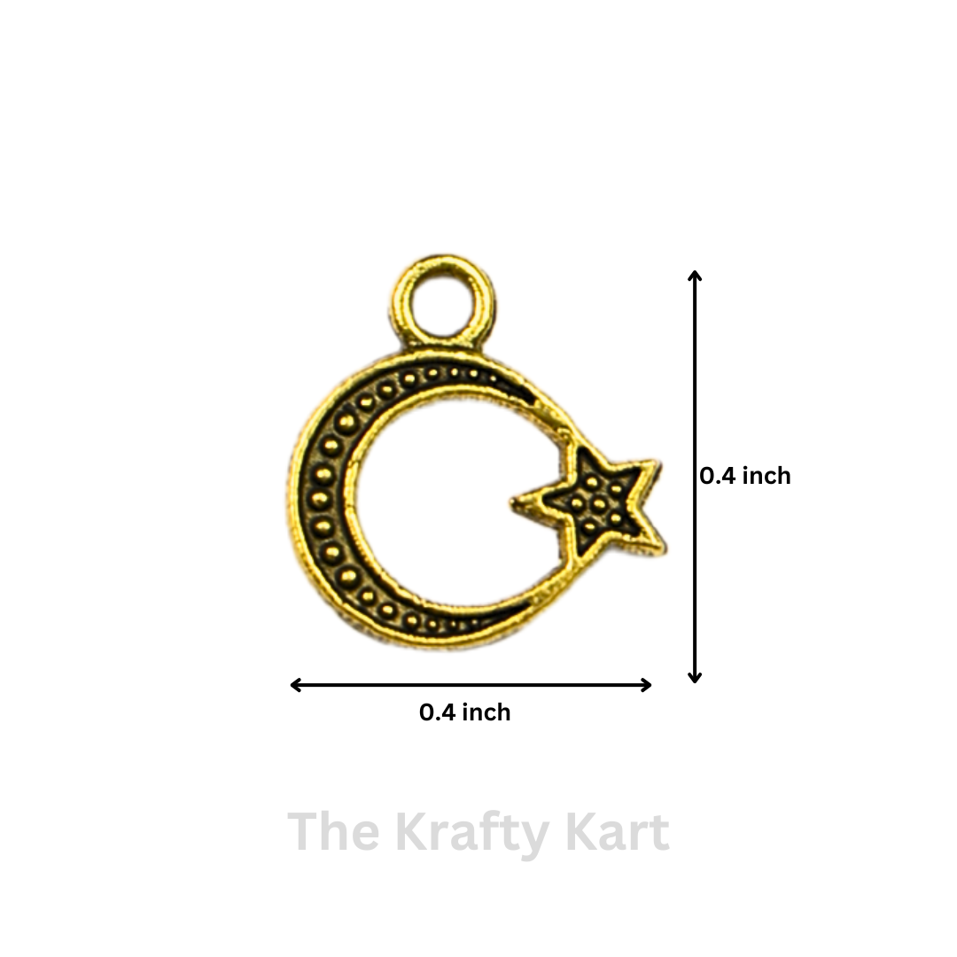 Golden Charm - Moon & Star (152)