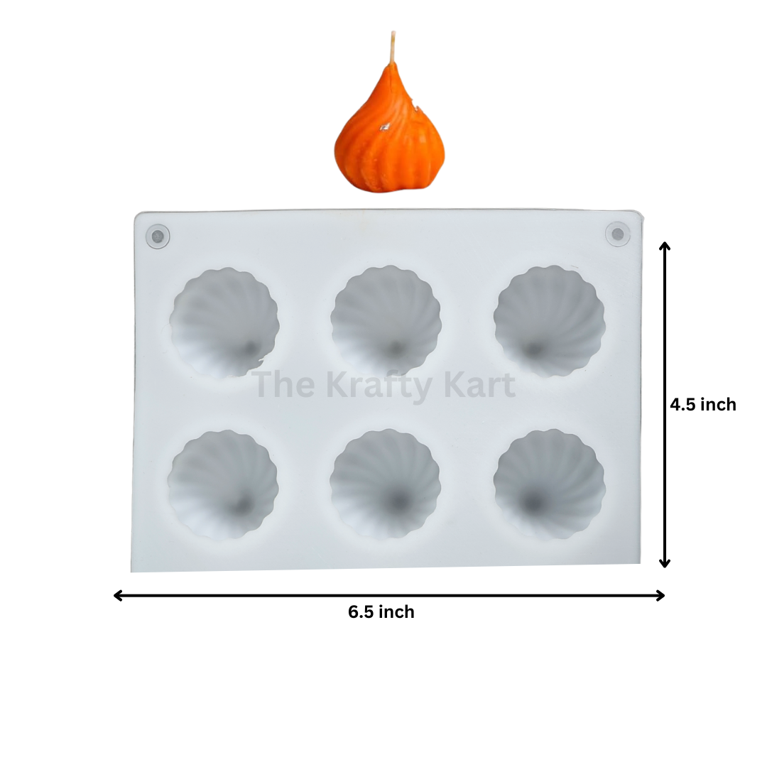 6 Cavity Modak Candle Mould