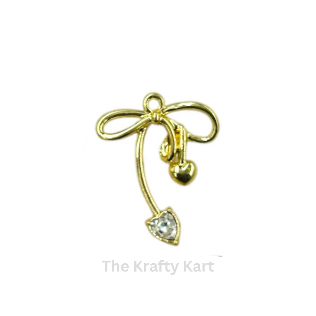 Anti-Tarnish Bow Charm Pendant  (D)