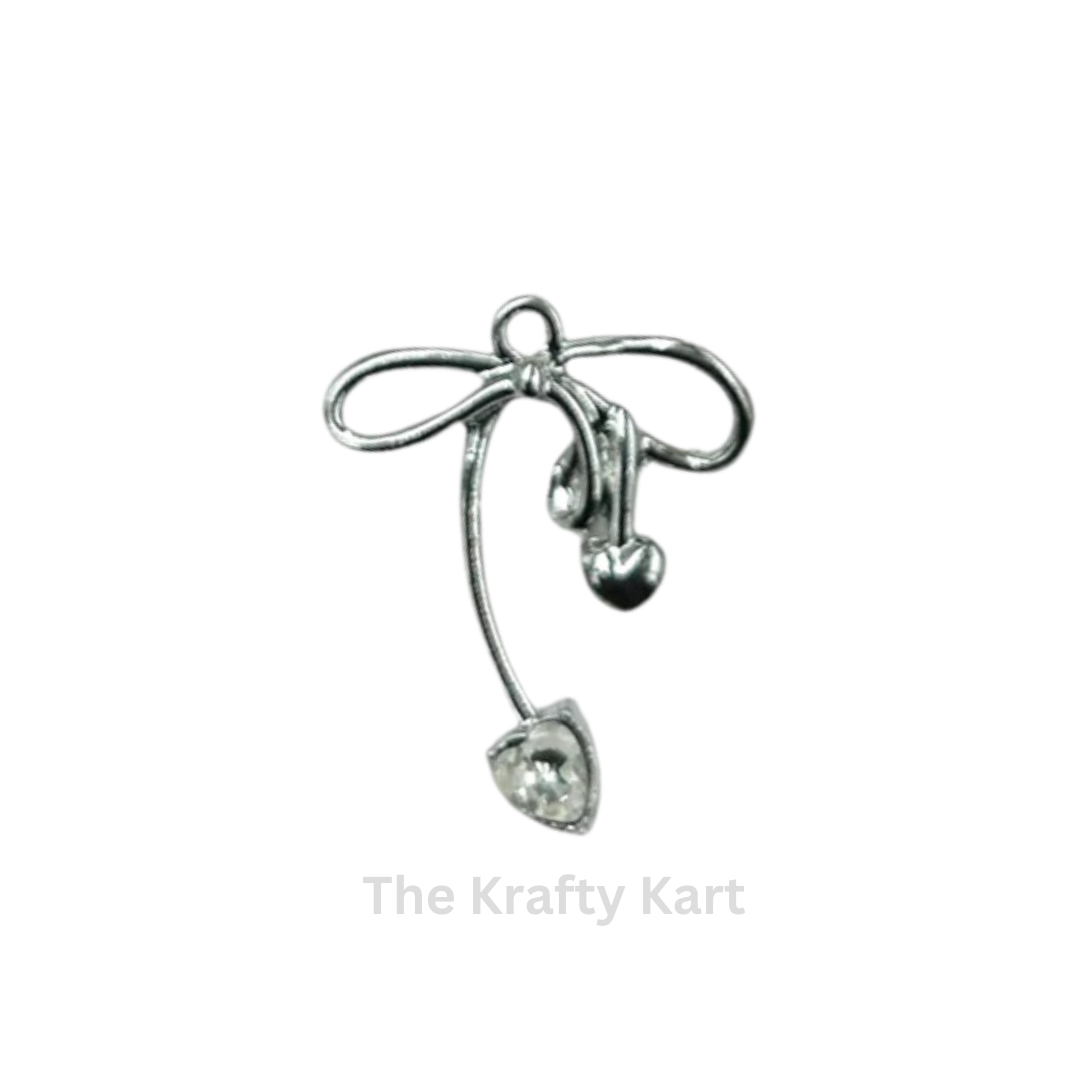 Anti-Tarnish Bow Charm Pendant  (D)