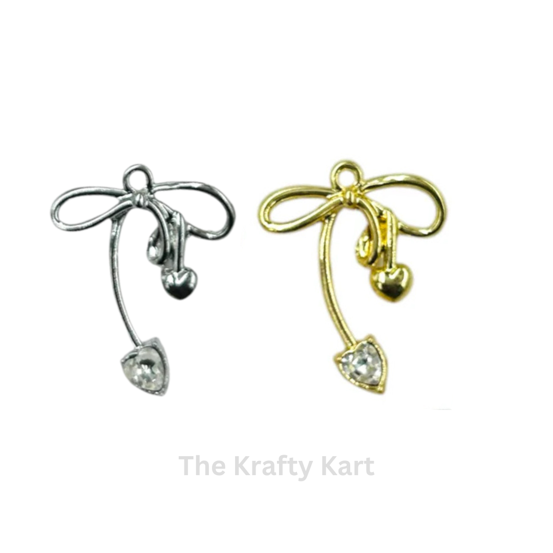 Anti-Tarnish Bow Charm Pendant  (D)