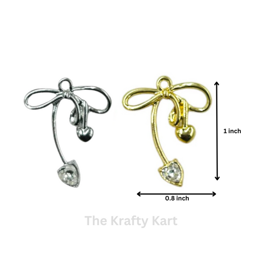 Anti-Tarnish Bow Charm Pendant  (D)