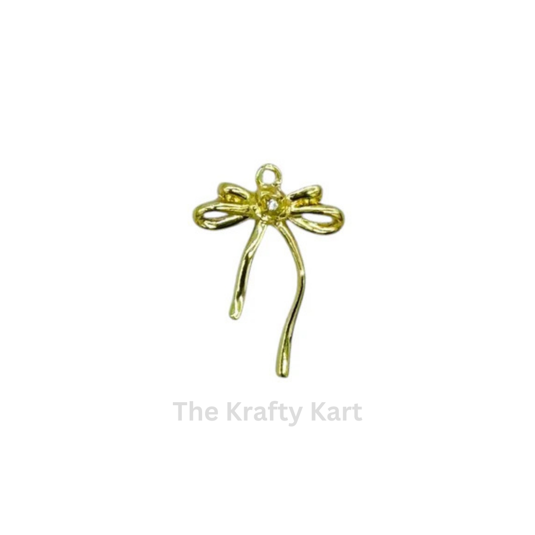 Anti-Tarnish Bow Charm Pendant  (C)