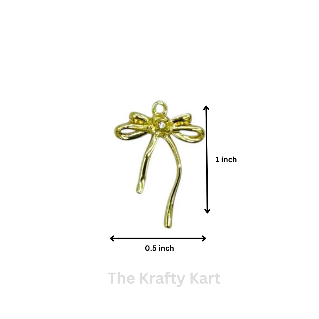Anti-Tarnish Bow Charm Pendant  (C)