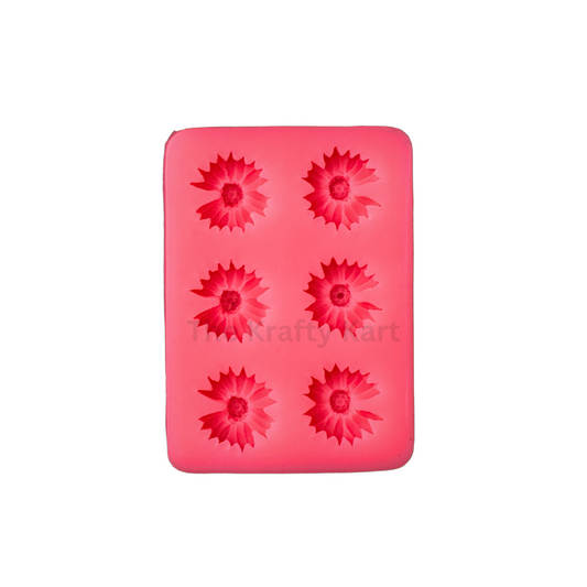 6 Cavity Flower Pink Candle Mould