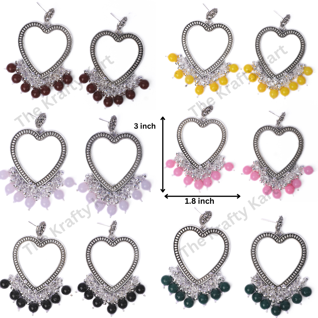 Colourful Heart Resin Jhumka