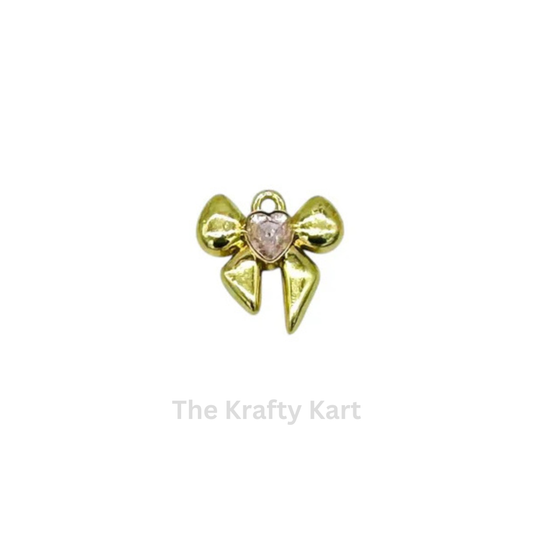 Anti-Tarnish Bow Charm Pendant  (B)
