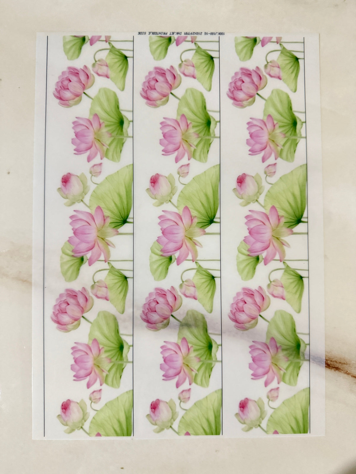 A4 Insert Sheet - Lotus (F)