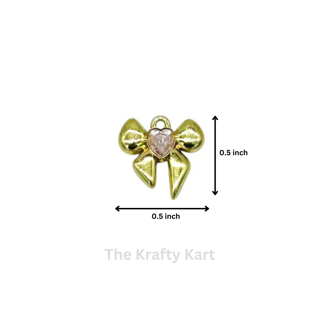 Anti-Tarnish Bow Charm Pendant  (B)