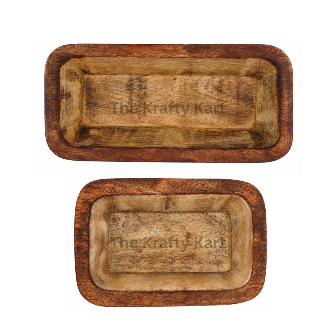 Wooden Rectangle Urli Bowl