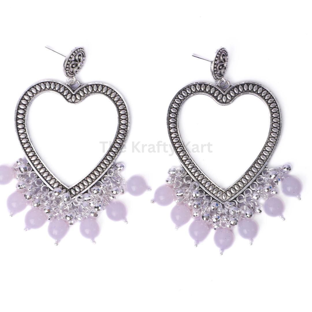 Colourful Heart Resin Jhumka