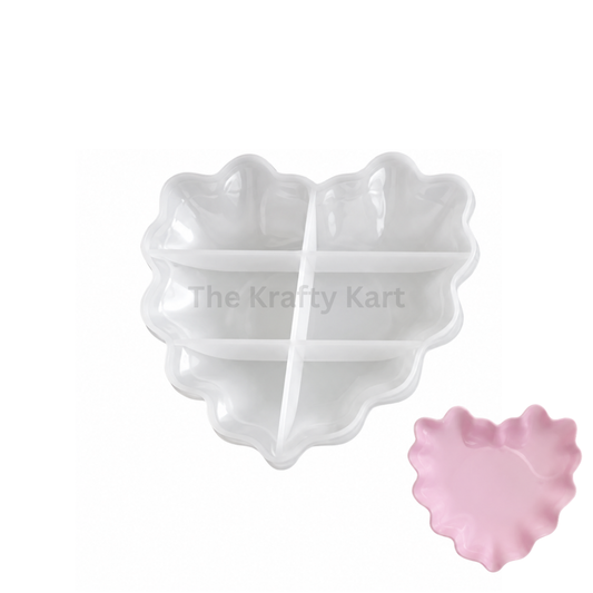 Heart Shaped Tray Mould With Waves & Bow