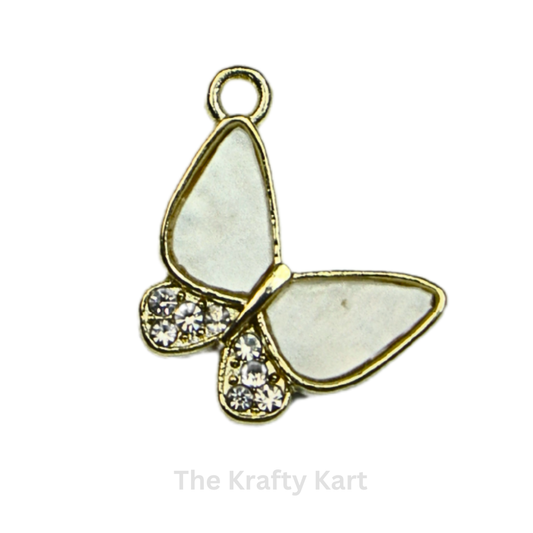 Mother Pearl Diamond Butterfly Charm