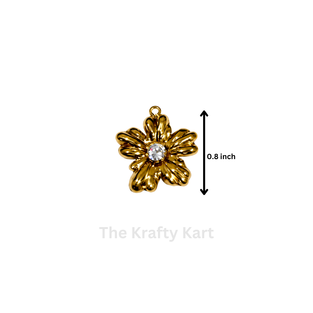 Anti-Tarnish Floral Charm Pendant