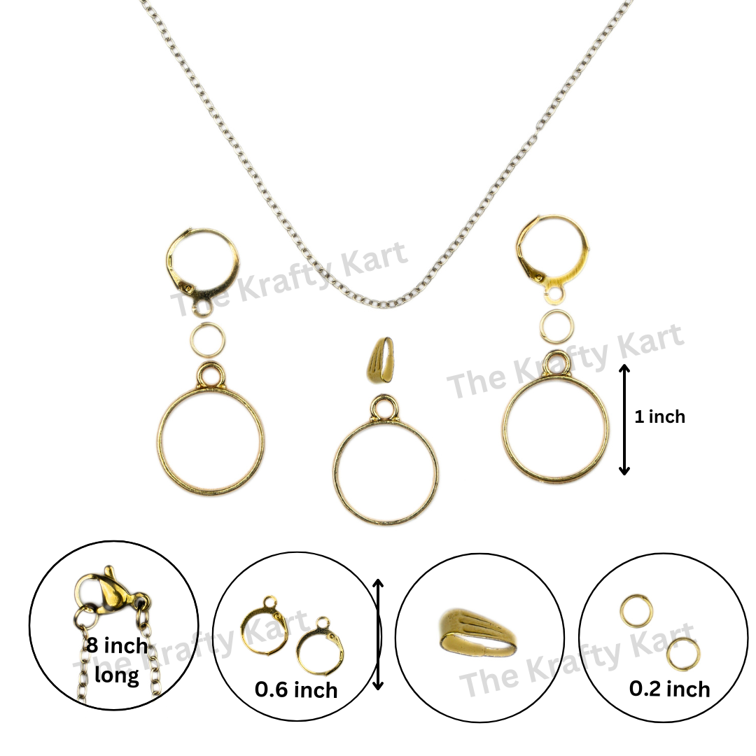 Earring & Pendant Set (Golden)