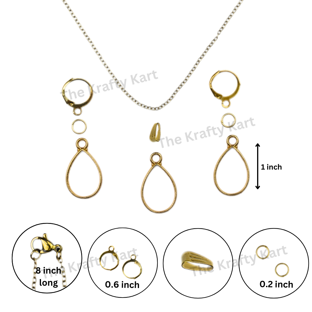 Earring & Pendant Set (Golden)