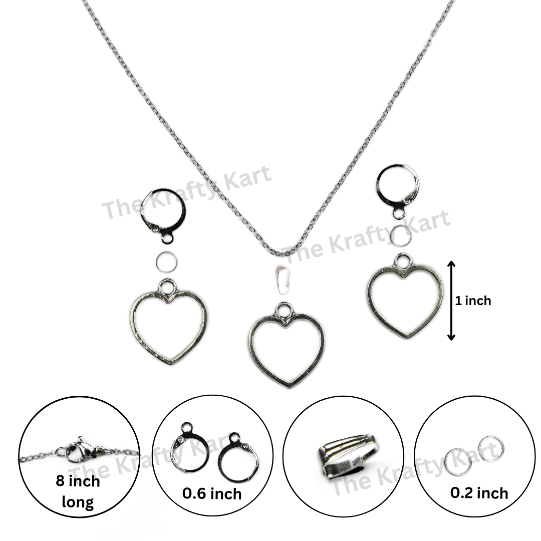 Earring & Pendant Set (Silver)