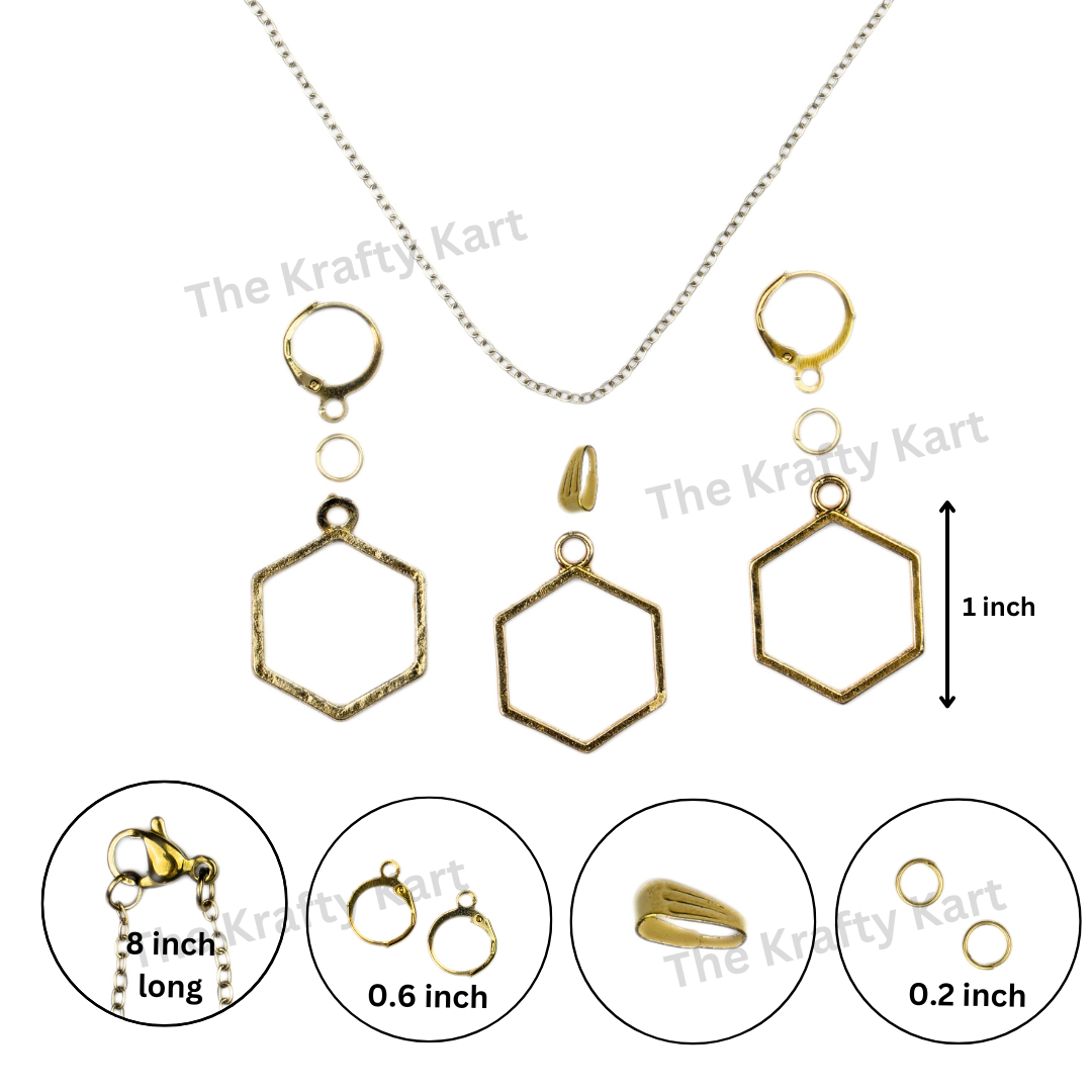 Earring & Pendant Set (Golden)