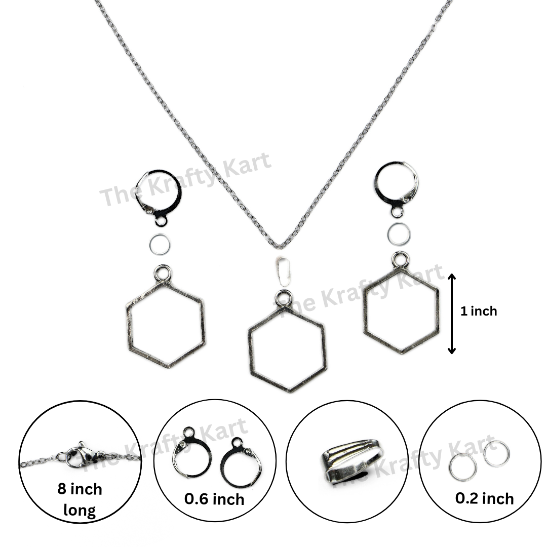 Earring & Pendant Set (Silver)