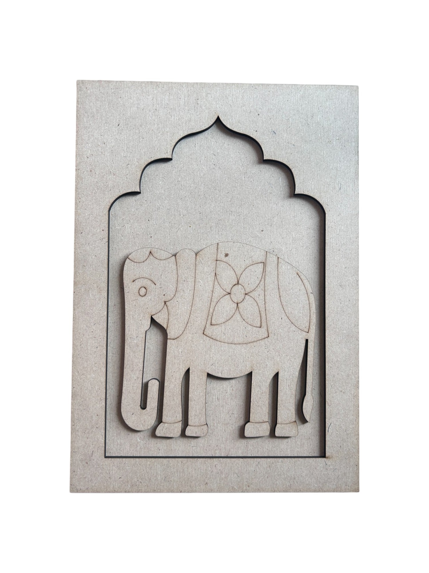 Pre Marked With Cutting Mdf - Elephant (B) (Jharokha)