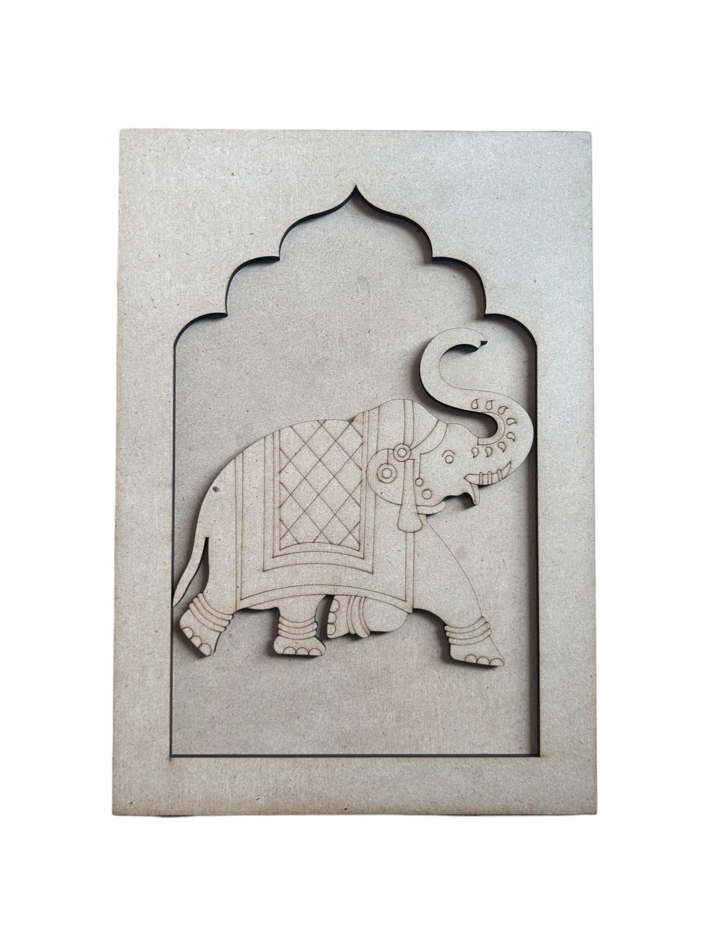 Pre Marked With Cutting Mdf - Elephant (A) (Jharokha)