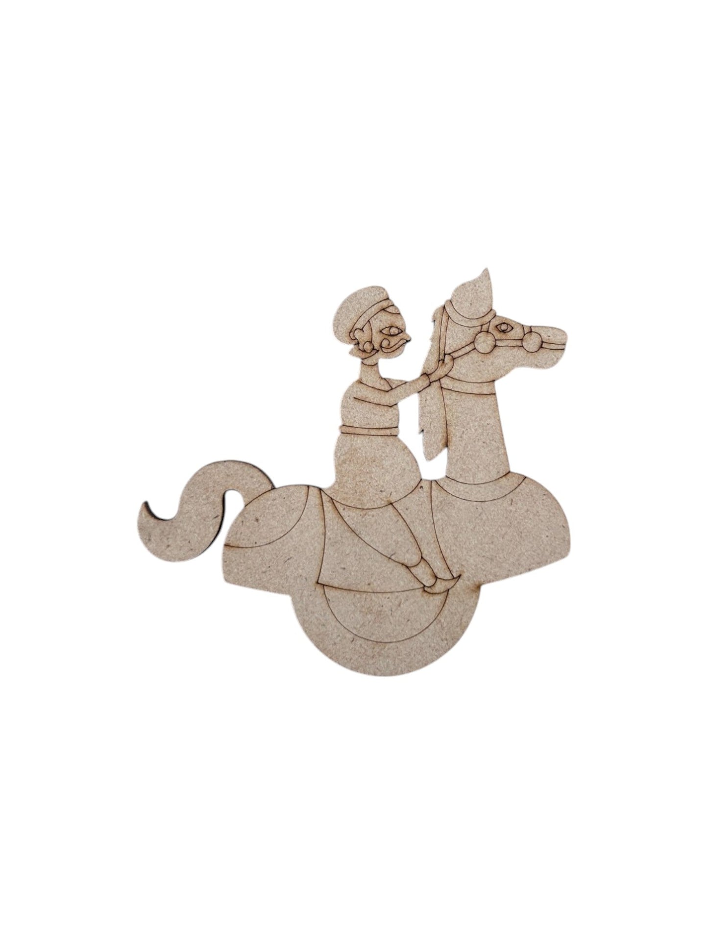 Pre Marked Rajasthani Man Horse Riding Mdf