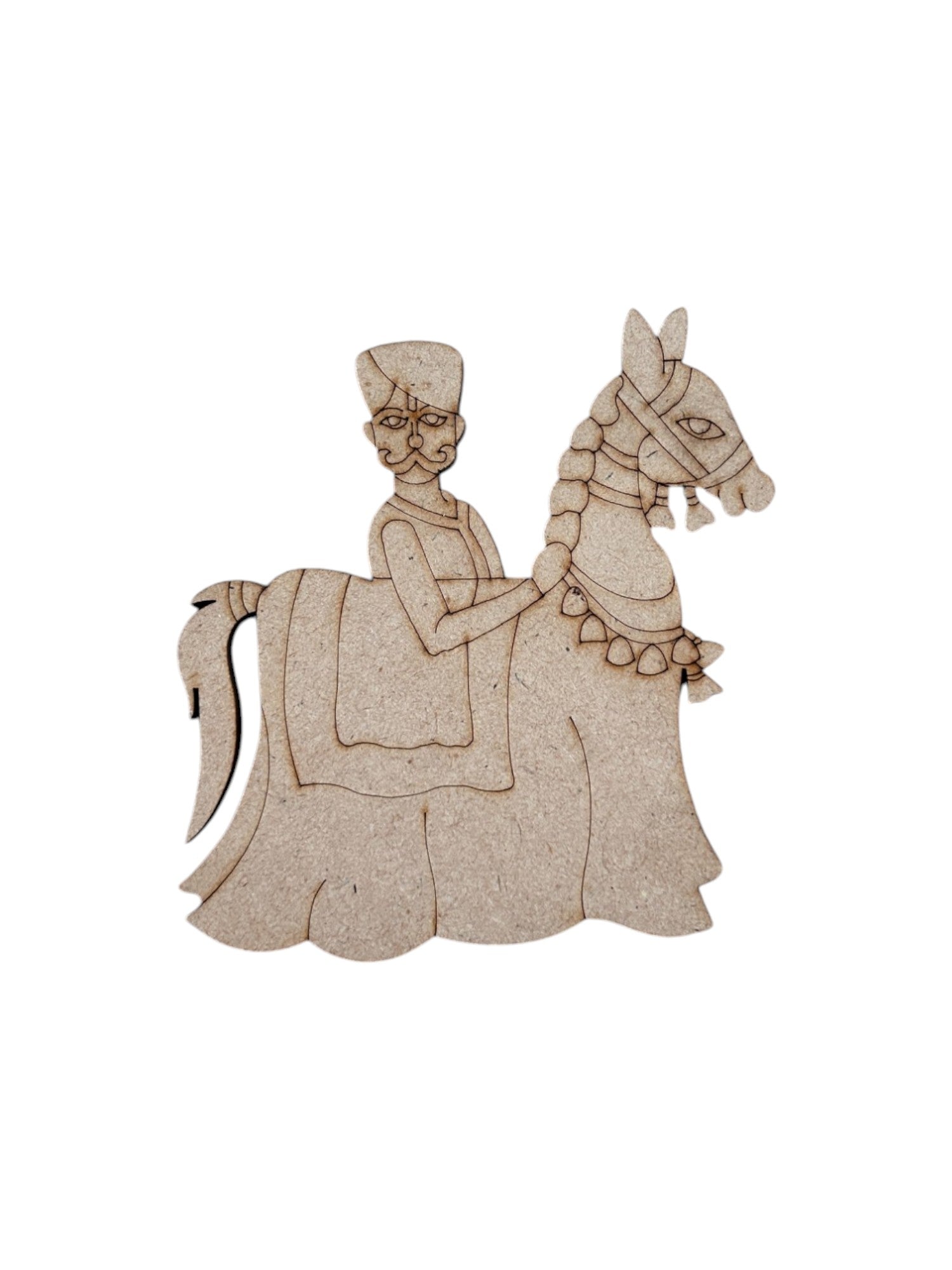 Pre Marked Rajasthani Man Horse Dance Mdf