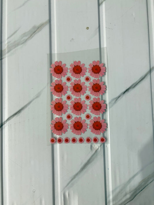 Pink Daisy - Peel Of Sticker