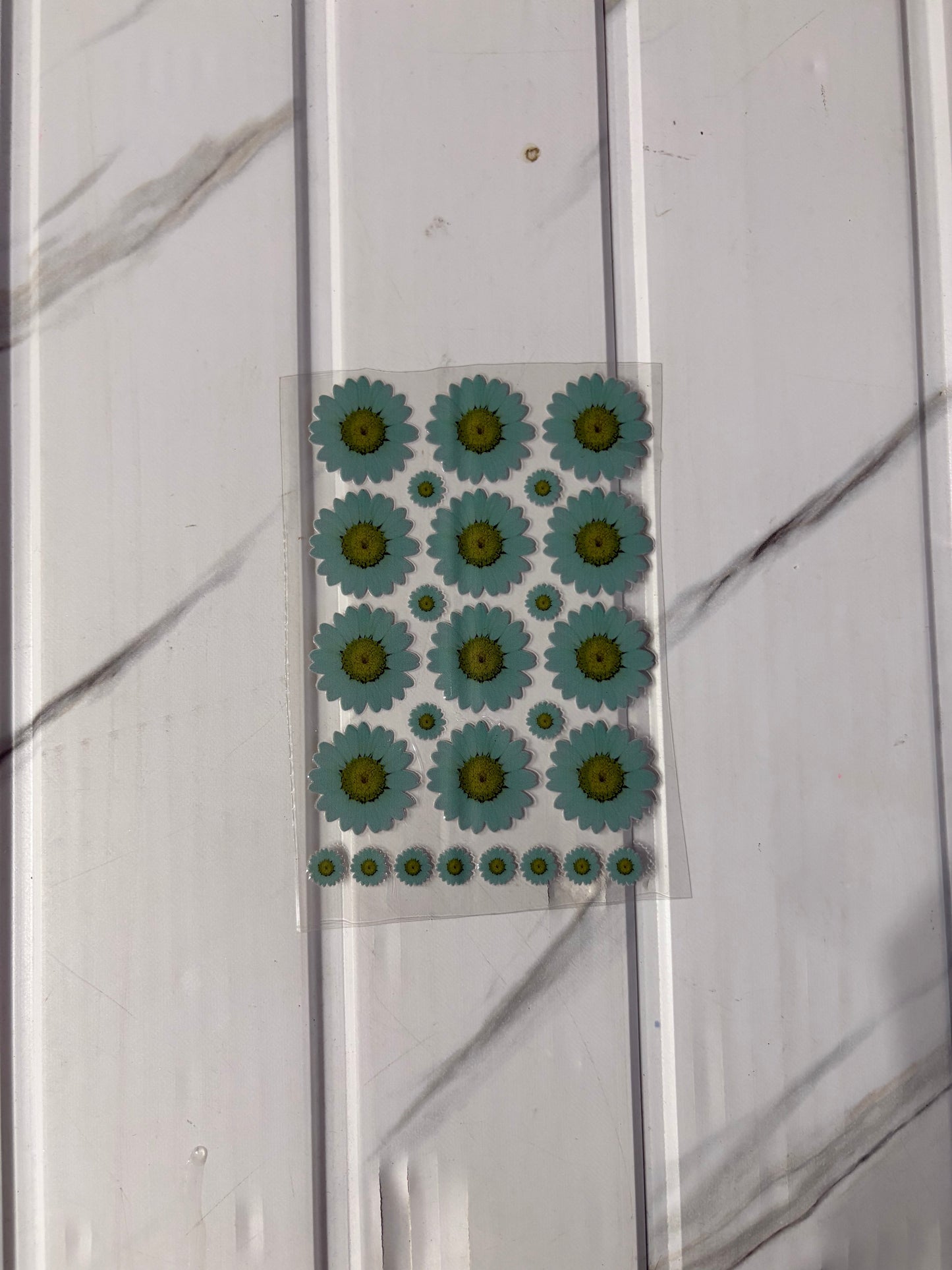 Aquamarine Daisy - Peel Of Sticker