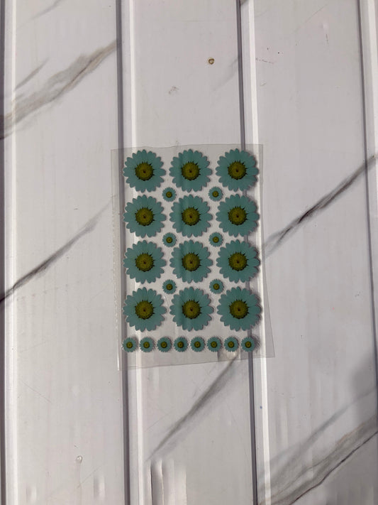Aquamarine Daisy - Peel Of Sticker