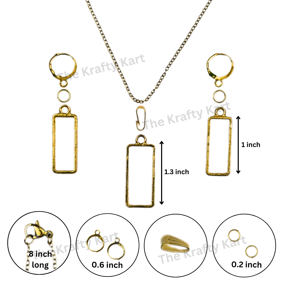 Big Pendant & Earring Set (Golden)