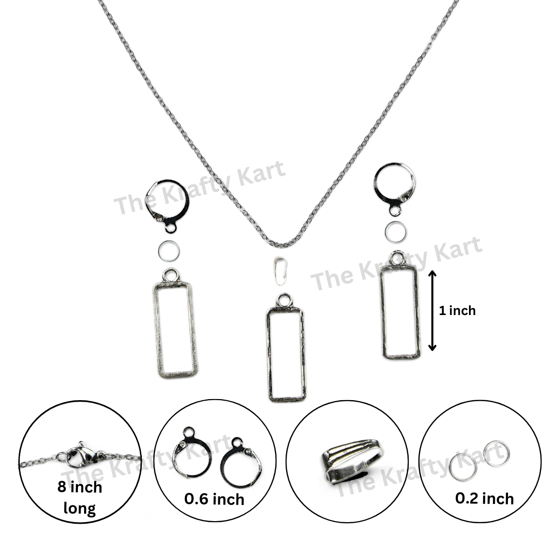Earring & Pendant Set (Silver)