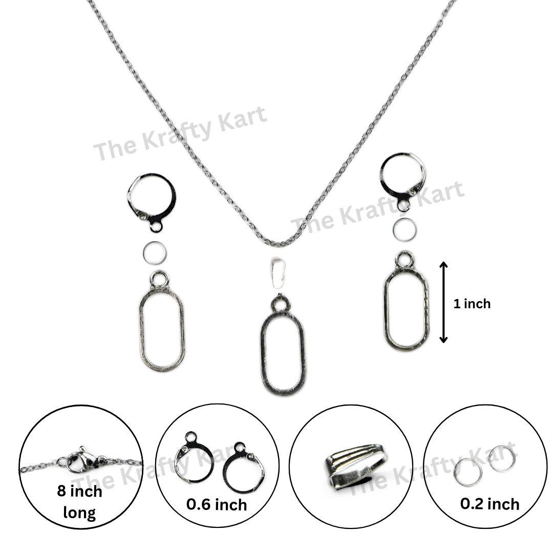 Earring & Pendant Set (Silver)