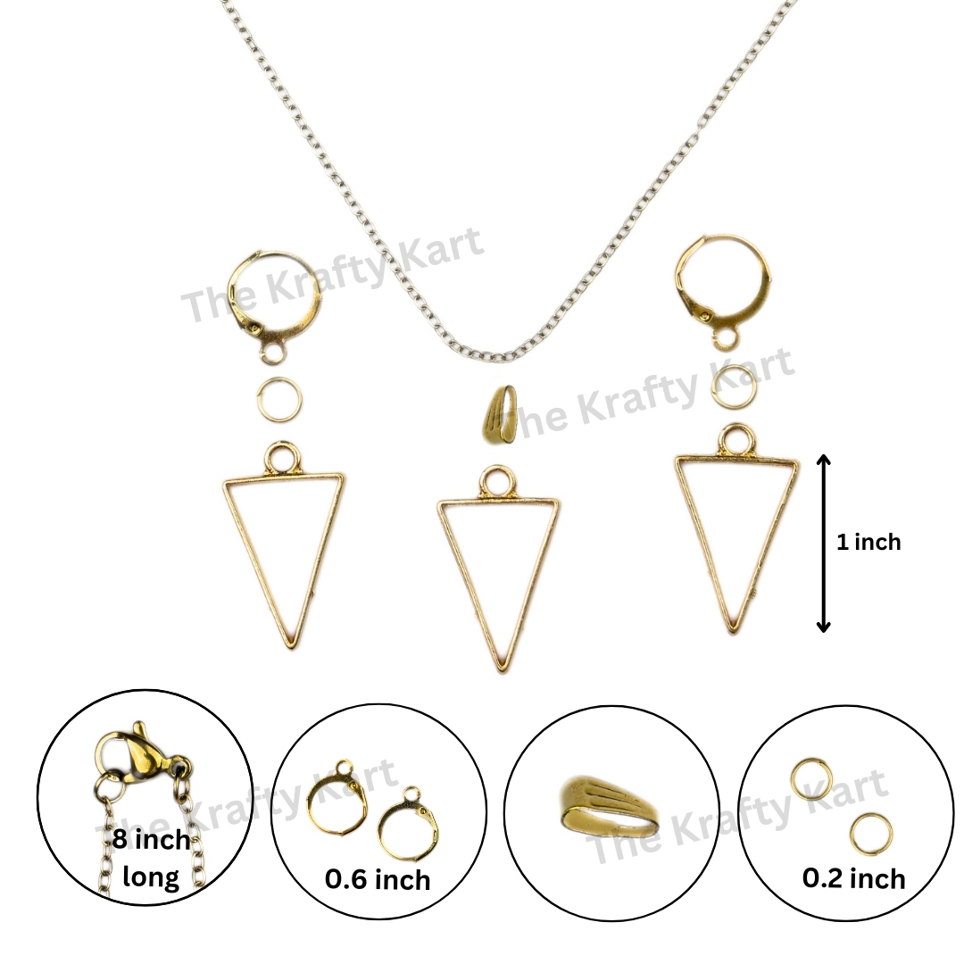 Earring & Pendant Set (Golden)