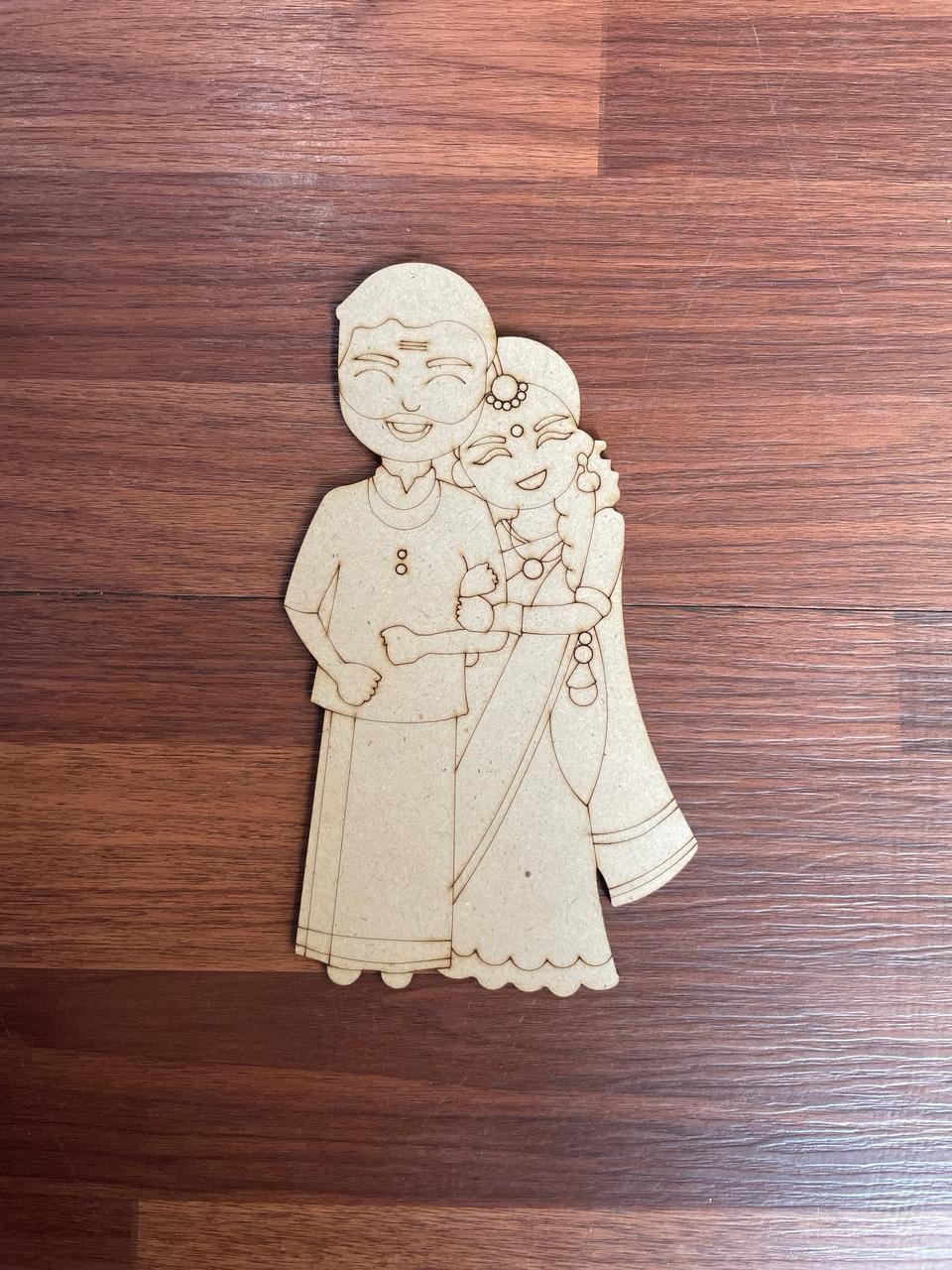 PRE MARKED MDF - SOUTH INDIAN COUPLE