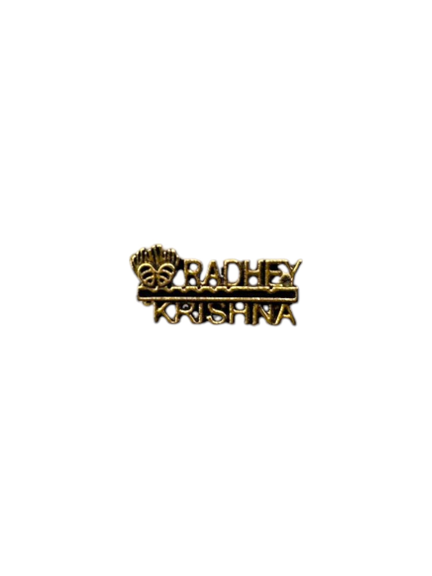 Golden Rakhi Charm - Radhey Krishna
